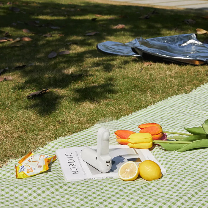 Jisulife Handheld Fan Life8 Mini Portable USB Fan with 2000mAh Power Bank and Flashlight - White - Household