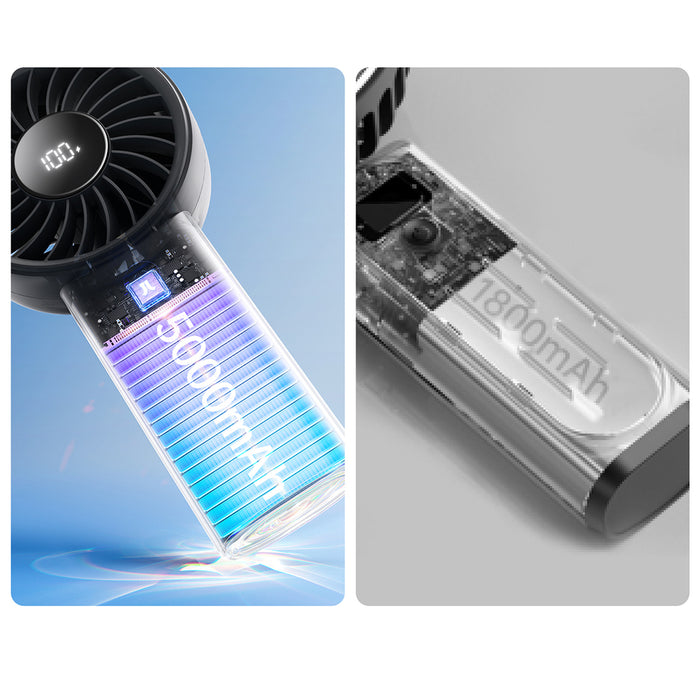 Jisulife Handheld Fan Life4 5000mAh Portable USB Fan - Black