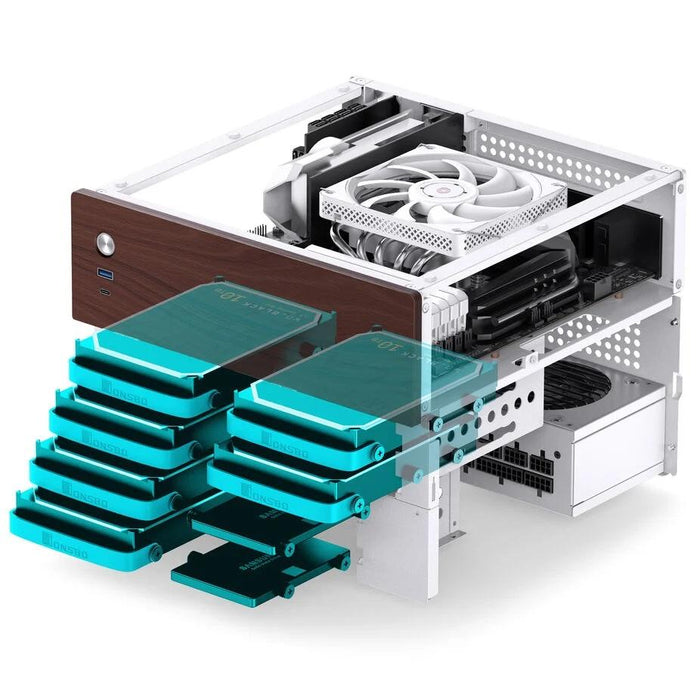 Box Jonsbo N4 NAS, m-ATX, White