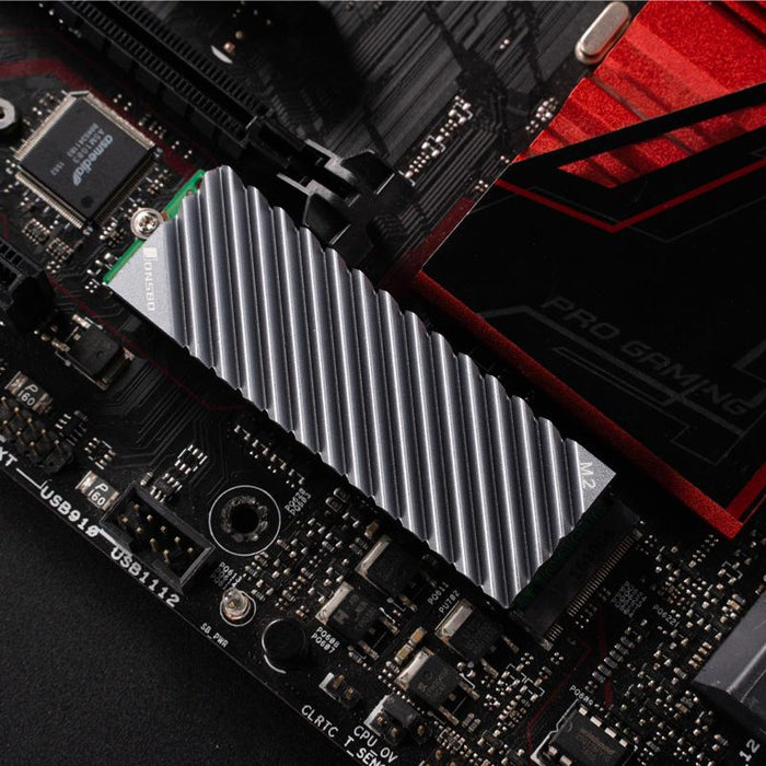 Passive cooler Jonsbo M.2 SSD, ribbed, Gray
