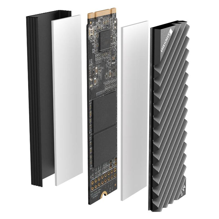 Passive cooler Jonsbo M.2 SSD, ribbed, Gray