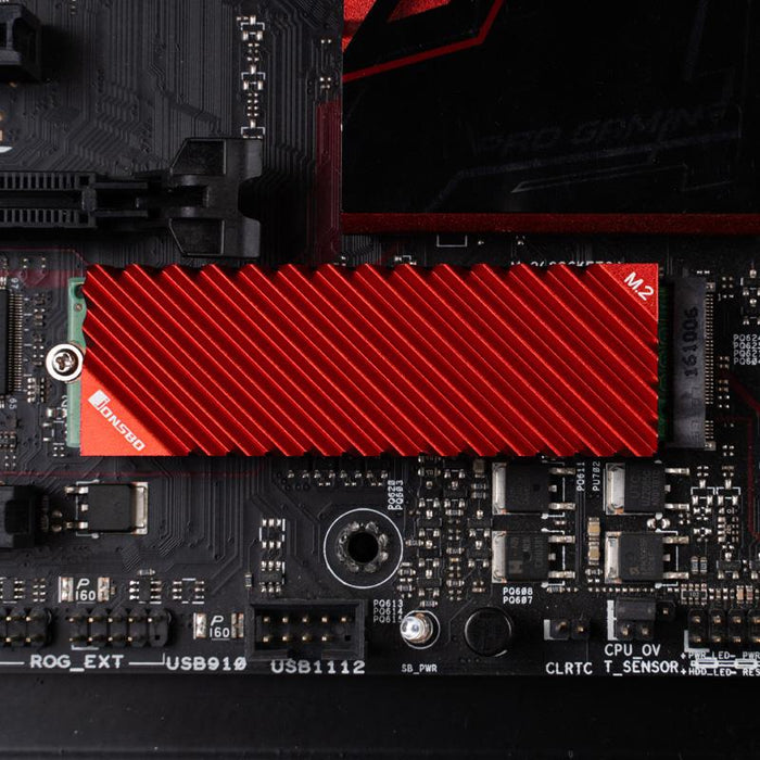 Passive cooler Jonsbo M.2 SSD, ribbed, Red