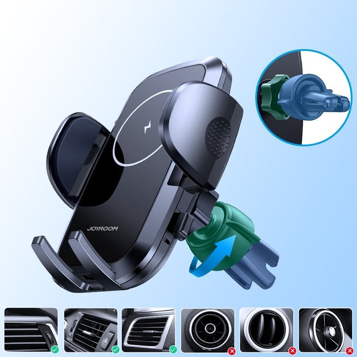 Joyroom car air vent holder Qi wireless charger 15W black (JR-ZS241) - Cell phone holders<<<HurtelXML&&&Car