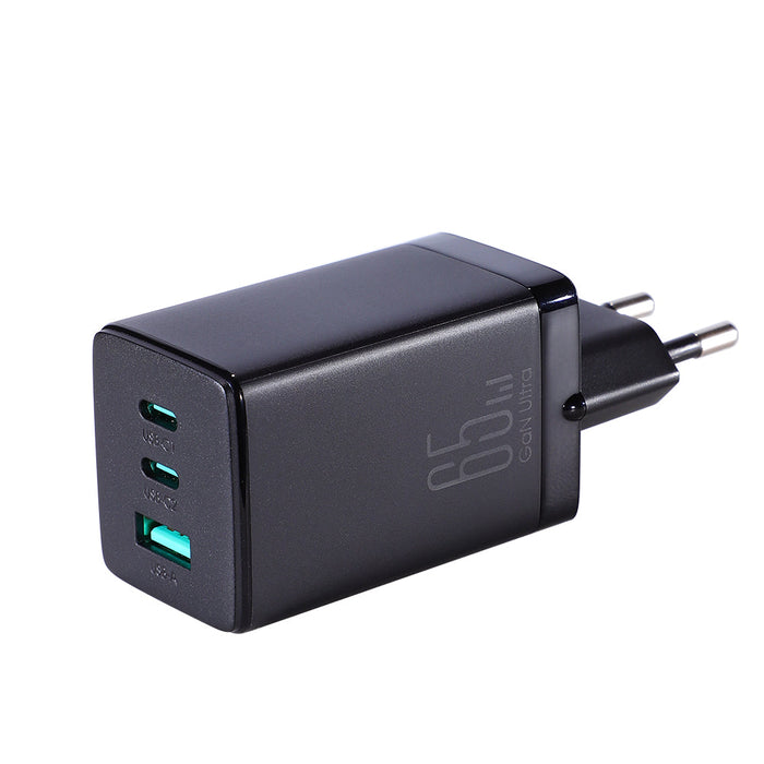 Joyroom fast GaN charger 65W USB-A 2x USB-C black + USB-C - USB-C cable 100W 1.2m (TCG01) - Cell phone USB