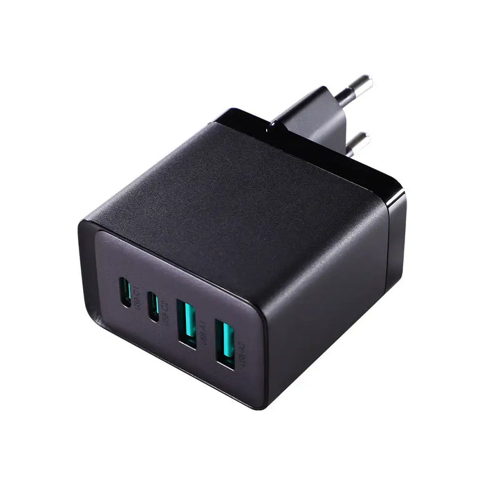Joyroom GaN charger 67W 4 ports (2x USB 2x USB C) black (TCG02) + USB C - USB C cable 100W 1.2m - Travel