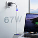 Joyroom GaN charger 67W 4 ports (2x USB 2x USB C) black (TCG02) + USB C - USB C cable 100W 1.2m - Travel