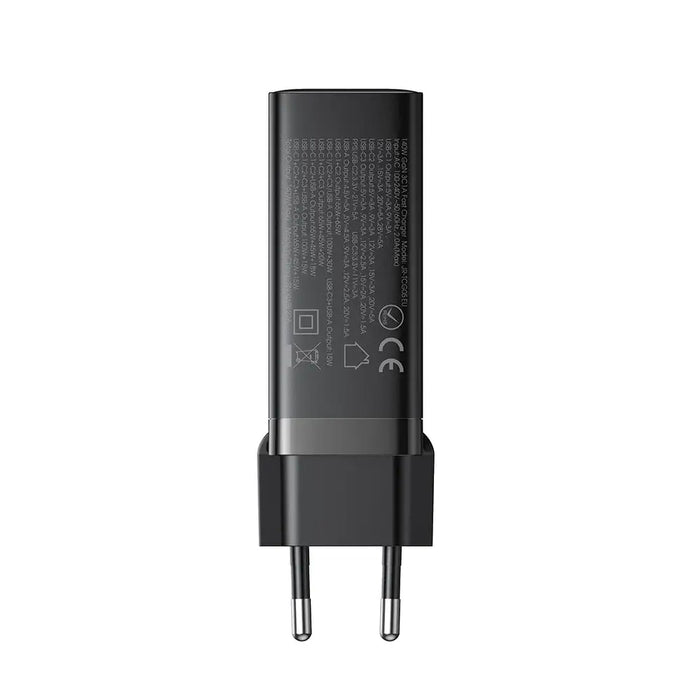Joyroom GaN Ultra JR-TCG05EU 140W PD 3.0 QC 3.0 Wall Charger 3x USB-C 1x USB-A Black + Cable - Travel