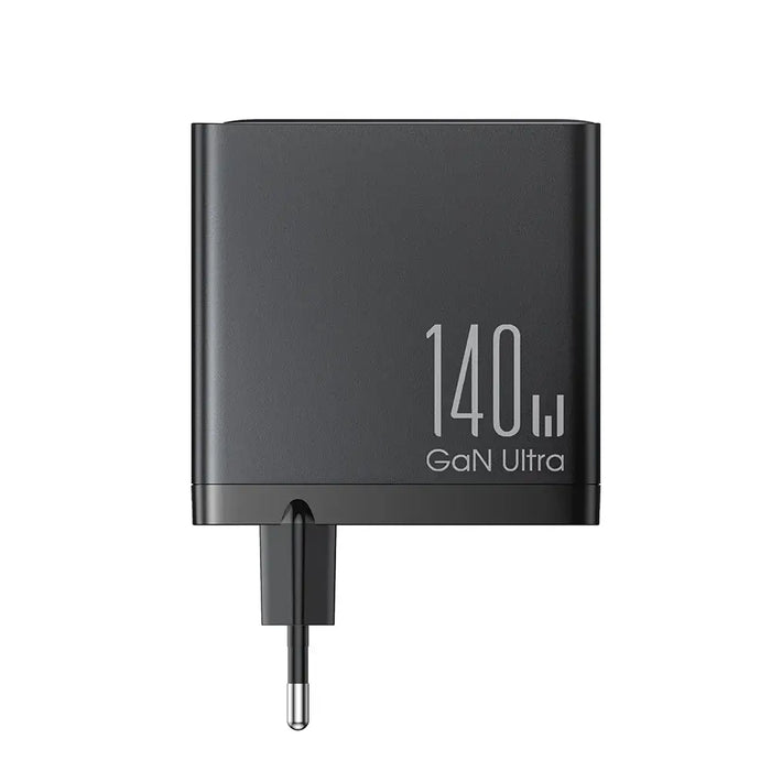 Joyroom GaN Ultra JR-TCG05EU 140W PD 3.0 QC 3.0 Wall Charger 3x USB-C 1x USB-A Black + Cable - Travel