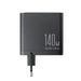 Joyroom GaN Ultra JR-TCG05EU 140W PD 3.0 QC 3.0 Wall Charger 3x USB-C 1x USB-A Black + Cable - Travel