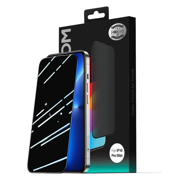 Joyroom JR-MLG0280 2.5D Dustproof Privacy Tempered Glass with Black Frame for iPhone 15/16 - Cell phone tempered