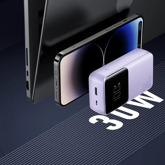 Joyroom JR-PBC07 20000mAh 30W mini power bank with USB-C and Lightning cables - purple - Powerbanks<<<HurtelXML