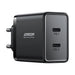 Joyroom JR-TCF09 fast charger 2x USB-C 40W - black - Cell phone USB charger<<<HurtelXML