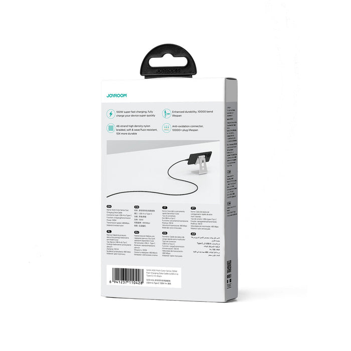Joyroom Multi-Color Series S-A34 USB-A / USB-C cable 100W 1m - black - Cell phone cables<<<HurtelXML&&&Type-C