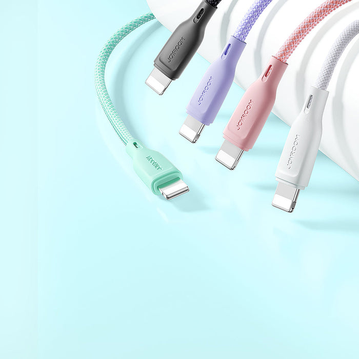 Joyroom Multi-Color Series S-A34 USB-C / USB-C PD 60W 1m Cable - Purple - Cell phone cables<<<HurtelXML&&&Type-C