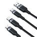 Joyroom Multi-Use Series S-A18 3in1 USB-A - Lightning / USB-C / micro USB cable 1.2m - black - Cell phone