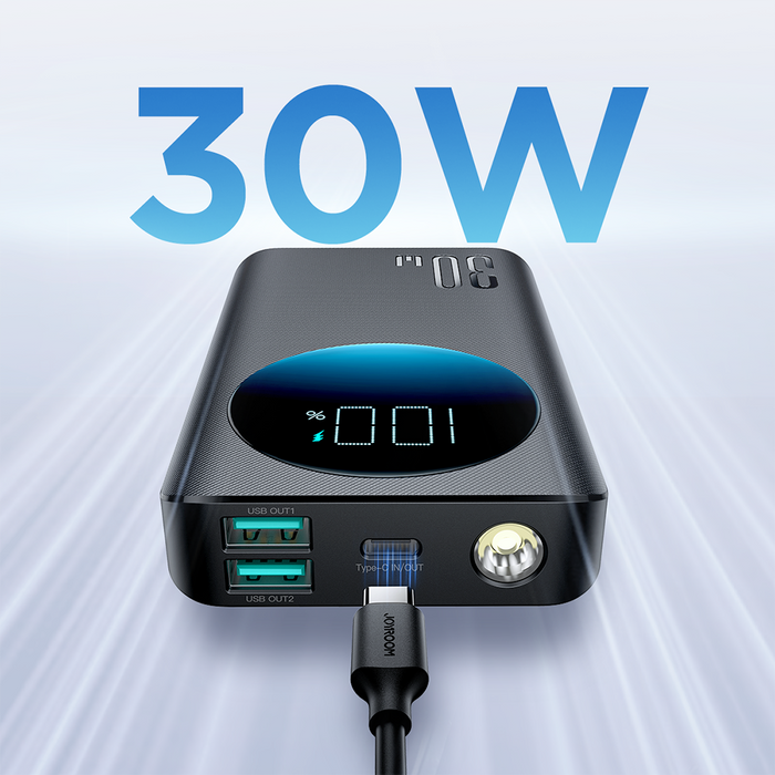 Joyroom powerbank 10000mAh 30W black (JR-PBF01) - Powerbanks<<<HurtelXML&&&Power Bank<<<Основна<<<DunaXML