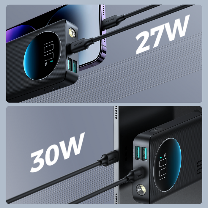 Joyroom powerbank 10000mAh 30W black (JR-PBF01) - Powerbanks<<<HurtelXML&&&Power Bank<<<Основна<<<DunaXML
