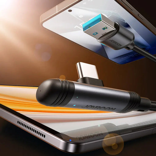 Joyroom S-A56 EnjoyX Series 90° USB-A - USB-C 3A cable 1.2m - black - Cell phone cables<<<HurtelXML