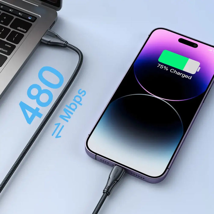 Joyroom Surpass Series A11 USB-A / Lightning 2.4A Cable 0.25 m - Black - Cell phone cables<<<HurtelXML