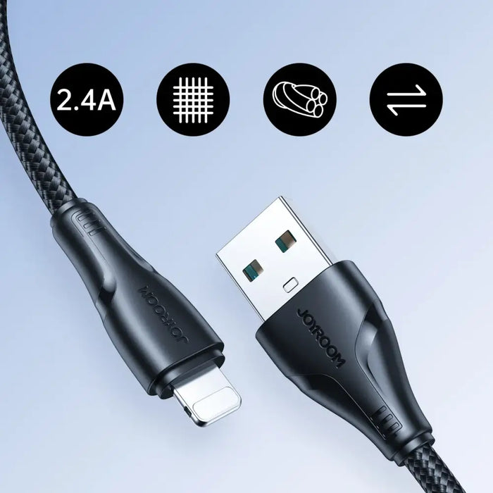 Joyroom Surpass Series A11 USB-A / Lightning 2.4A Cable 0.25 m - Black - Cell phone cables<<<HurtelXML