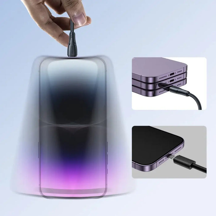 Joyroom Surpass Series A11 USB-A / Lightning 2.4A Cable 0.25 m - Black - Cell phone cables<<<HurtelXML