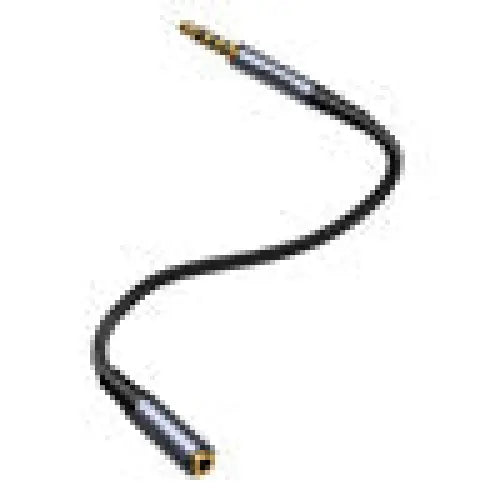Joyroom SY-A09 AUX extension cable 3.5mm mini jack female to 3.5mm mini jack male braided 1.2m (black) - Audio