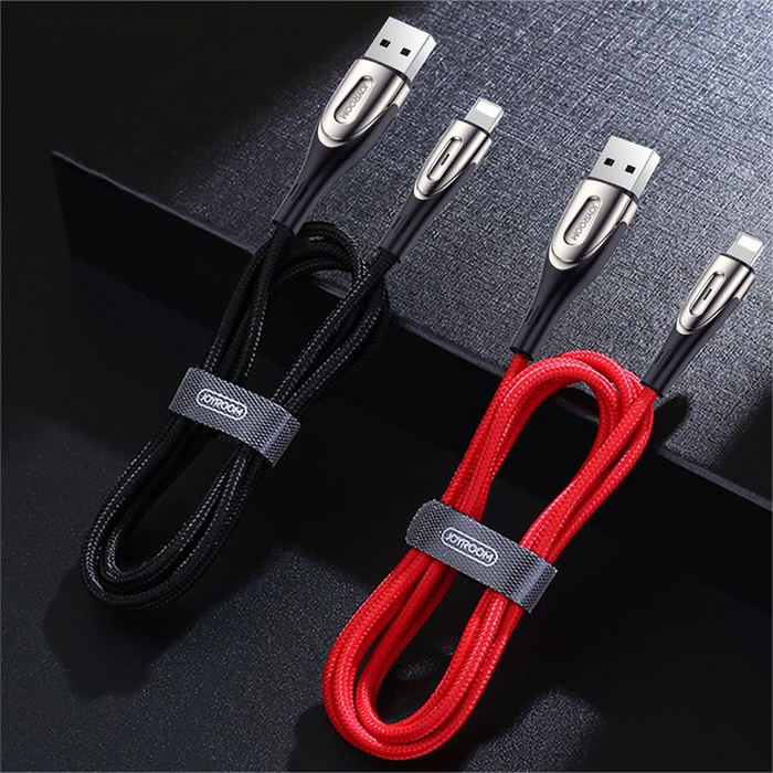 Joyroom Sharp Series S-M411 USB-A / Lightning 3A Cable 1.2m with Charging Indicator - Black