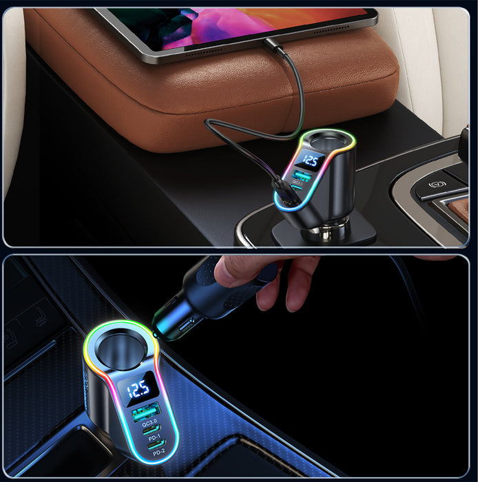 Joyroom fast car charger 4in1 USB-A QC3.0 / 2xUSB-C PD 150W black (JR-CL21)