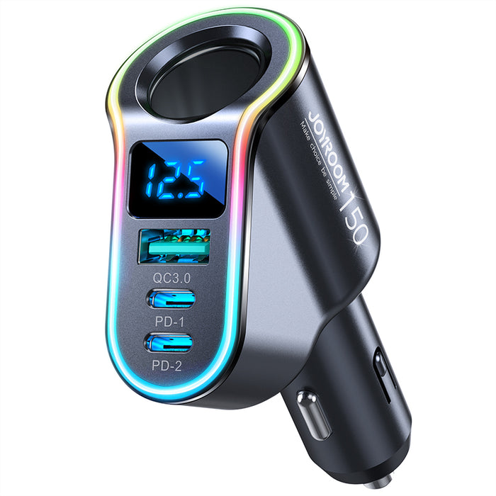 Joyroom fast car charger 4in1 USB-A QC3.0 / 2xUSB-C PD 150W black (JR-CL21)