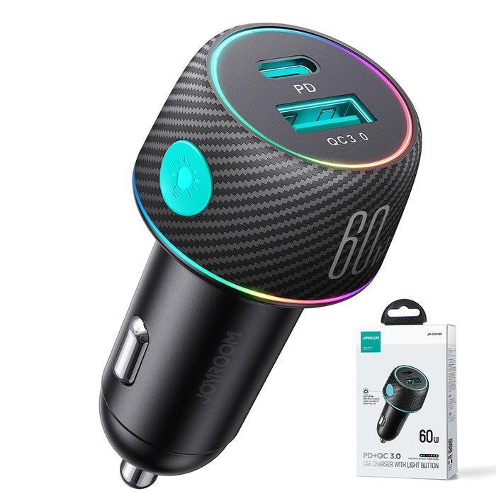 60W USB-C USB-A car charger Joyroom JR-CCN01 - black