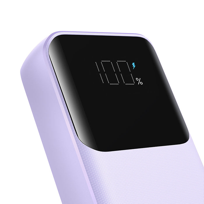 Joyroom JR-PBC06 mini power bank with built-in USB-C / Lightning cables 30W 10000mAh - purple