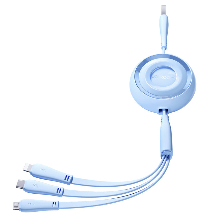 3in1 Joyroom Colorful USB to USB-C/Lightning/Micro USB cable 3.5A, 1m (blue)