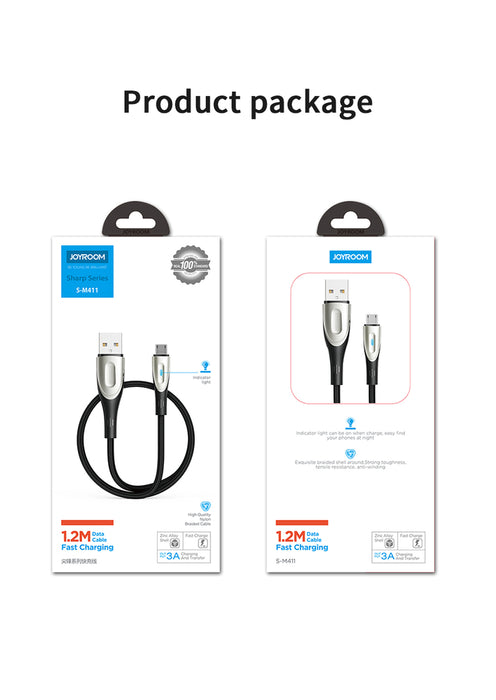 Fast Charging Cable to Micro USB / 3A / 2m Joyroom S-M41 (black)