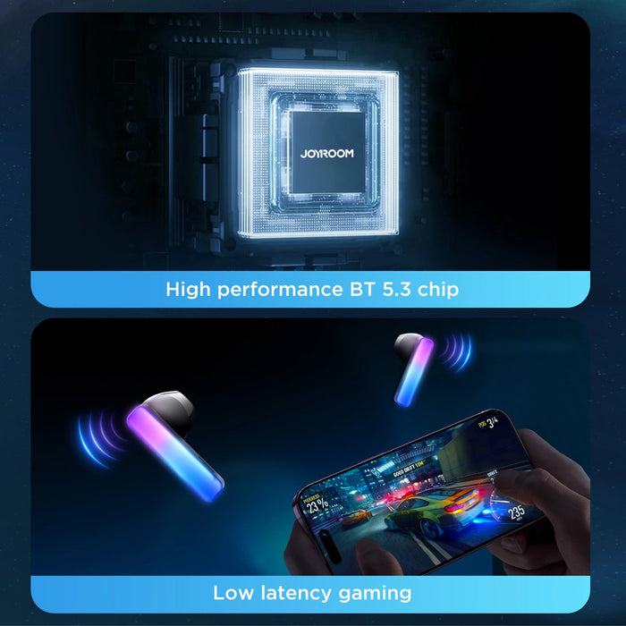 TWS Joyroom JR-TC1 IceLens Series wireless headphones with LED lights - black