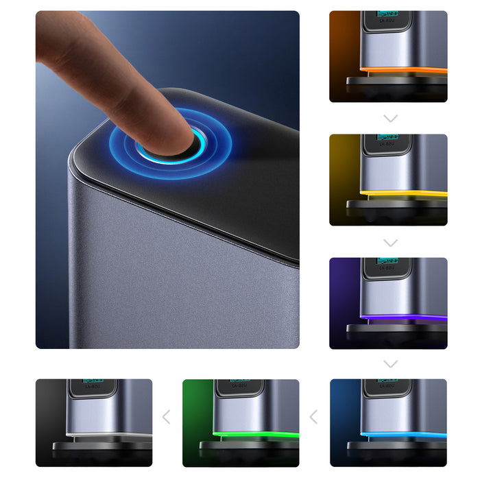 Joyroom JR-TCM02 Multiport GaN Charger 65W EU 4x USB-C 2x USB-A - Dark Gray