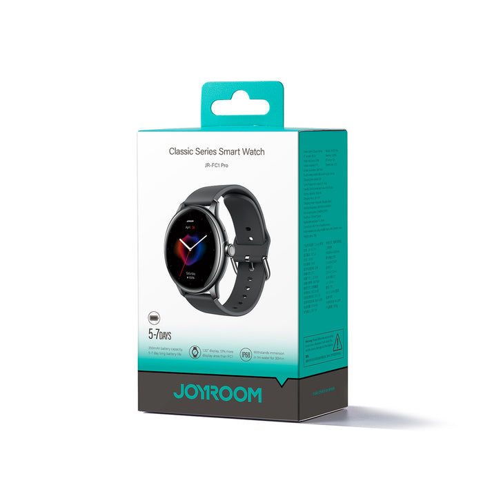 Joyroom Classis Series JR-FC1 Smartwatch with Call Answering Function / IP68 Protection - Dark Gray