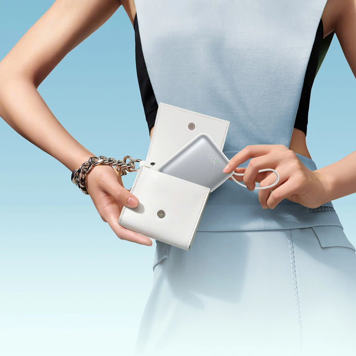 Joyroom JR-PBF27 10000mAh 22.5W Powerbank with Built-in USB-C and Lightning Cables - White