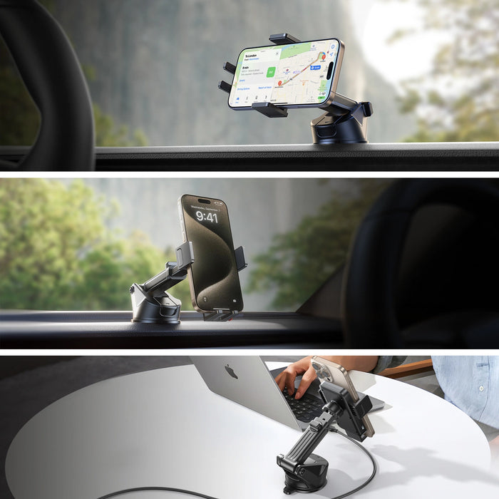 Joyroom JR-ZS241S car mount with inductive charger for dashboard - black