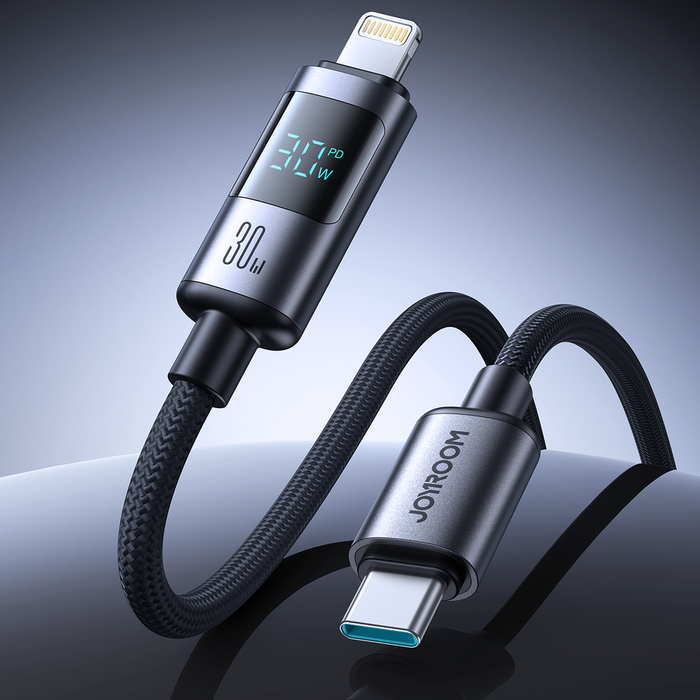 Joyroom S-A16 Pro Prism Series 30W USB-C - Lightning Cable with Display 1.2m - Black