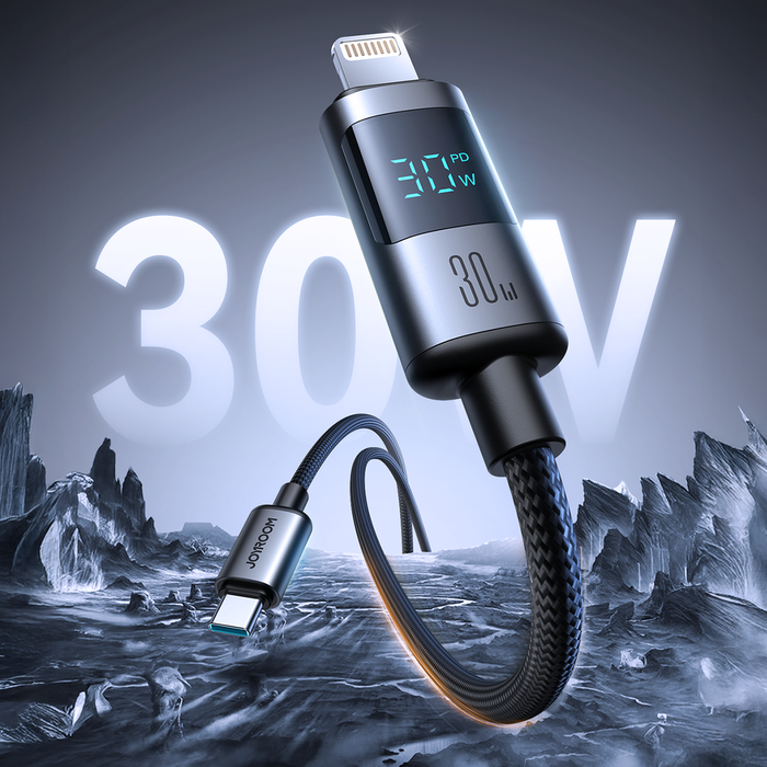 Joyroom S-A16 Pro Prism Series 30W USB-C - Lightning Cable with Display 1.2m - Black