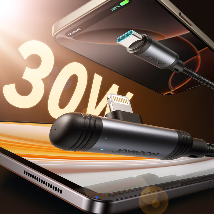Joyroom S-A56 EnjoyX Series 90° USB-C - Lightning cable 30W 1.2m - black