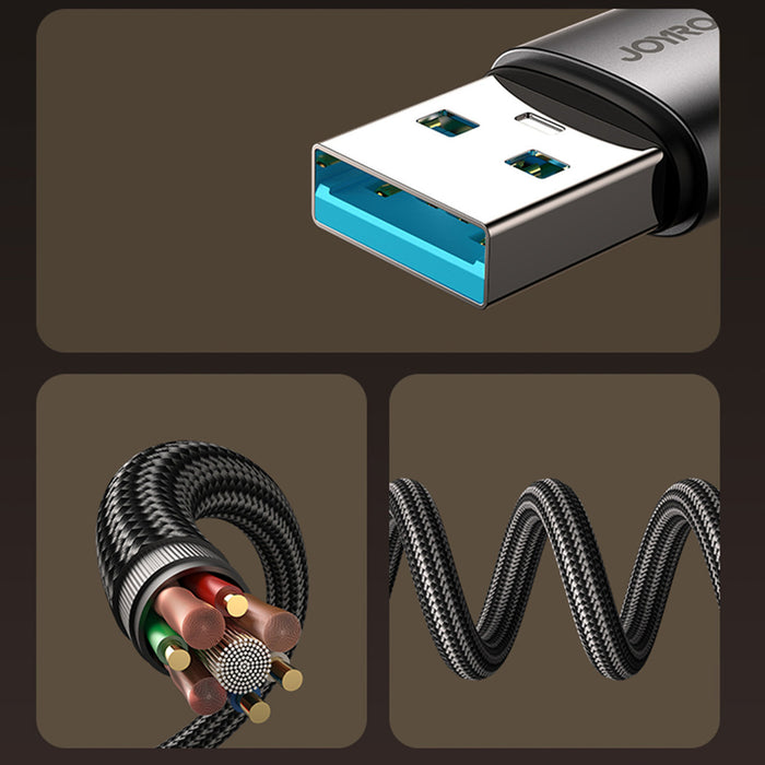 Joyroom S-A56 EnjoyX Series 90° USB-A - USB-C 3A cable 1.2m - black