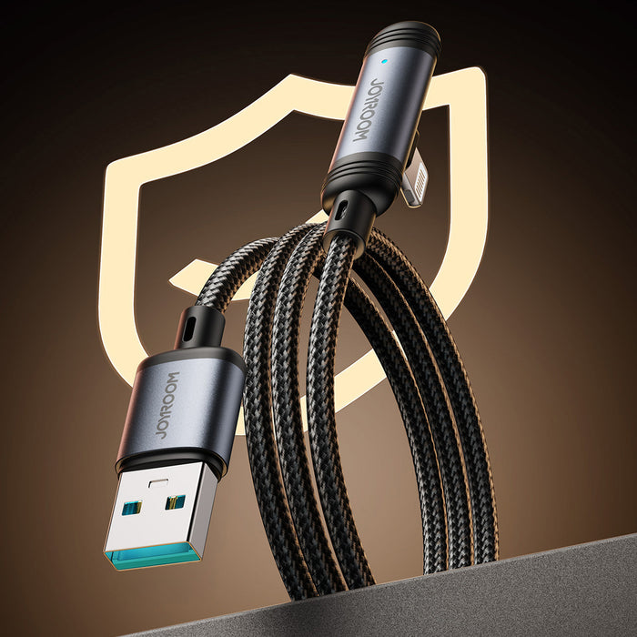 Joyroom S-A56 EnjoyX Series 90° USB-A - Lightning 3A cable 1.2m - black