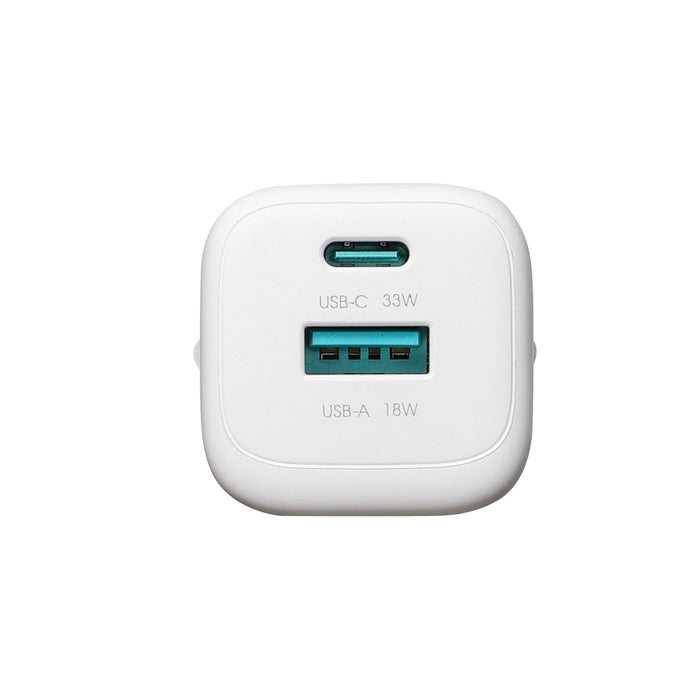 Joyroom JR-TG7 33W USB-A + USB-C Wall Charger with 60W USB-C to USB-C 1m Cable - White