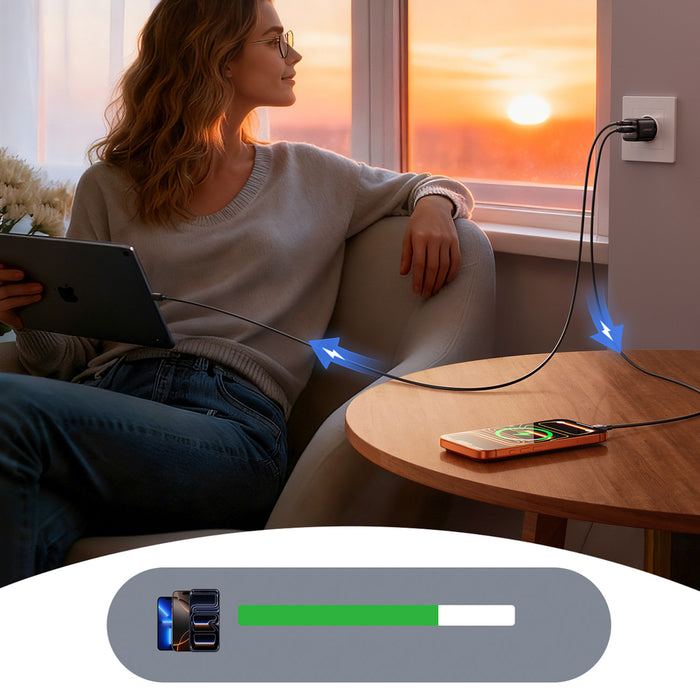 Joyroom JR-TG7 33W USB-A + USB-C Wall Charger - Black