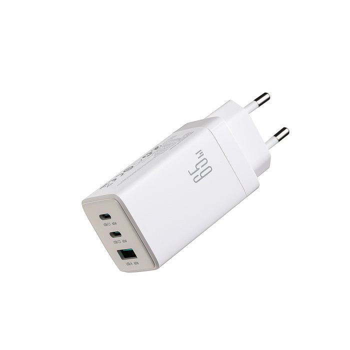 Joyroom JR-TG10 65W GaN 2x USB-C + USB-A wall charger with 65W USB-C - USB-C 1.2m cable - white