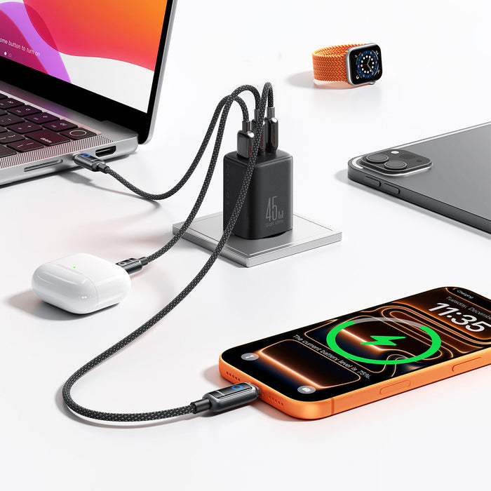Joyroom JR-TO1 GaN 45 USB-C Lightning USB-A Wall Charger - Black