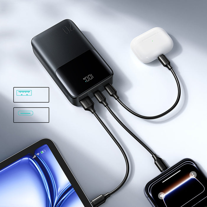 Joyroom JR-QP192 Star Series Mini 20000mAh 22.5W Powerbank with Digital Display - Black