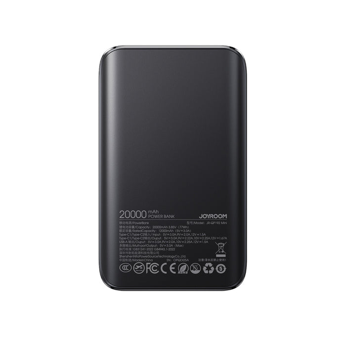 Joyroom JR-QP192 Star Series Mini 20000mAh 22.5W Powerbank with Digital Display - Black