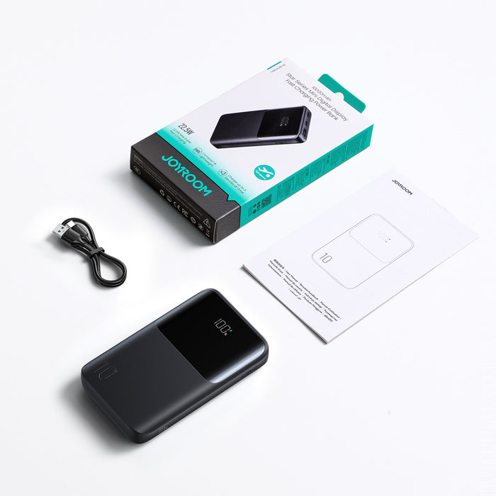 Joyroom JR-QP191 Star Series Mini 10000mAh 22.5W Powerbank with Digital Display - Black